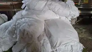 Gudang stok kain mori putih bahan dasar batik printing kapasitas besar